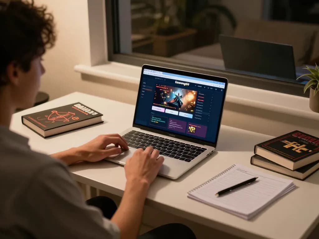 Engaging in online casino games at Gawang69 with a strategic approach in a cozy home setting