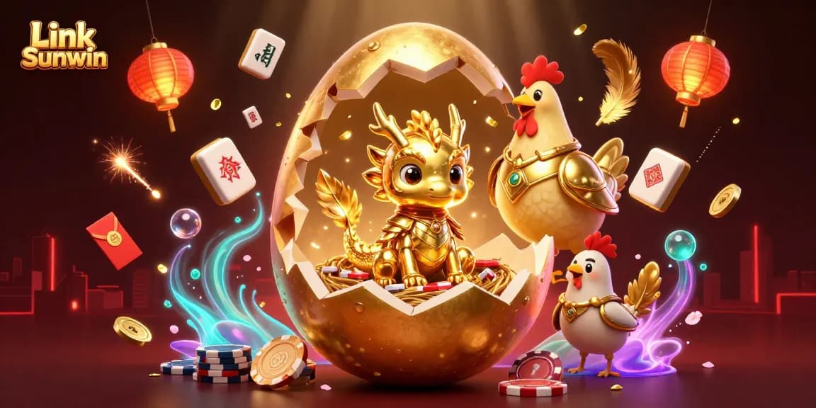 Experience thrilling moments at Link Sunwin while interacting with magnificent golden dragon characters and vibrant gaming elements.