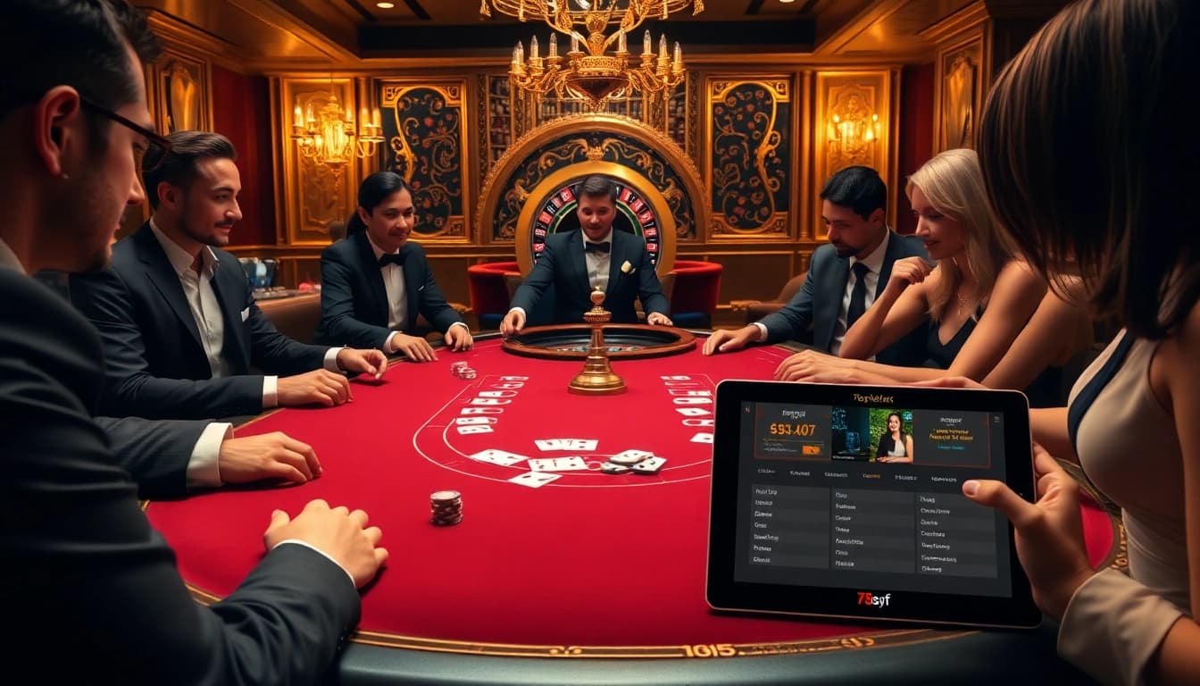 Players enjoying a poker game at 789f, combining luxury and excitement in a casino atmosphere.