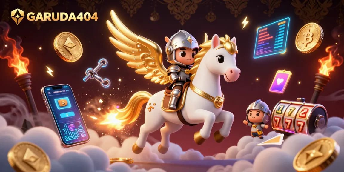 Experience immersive gaming with GARUDA404 in a vibrant casino environment filled with exciting elements.