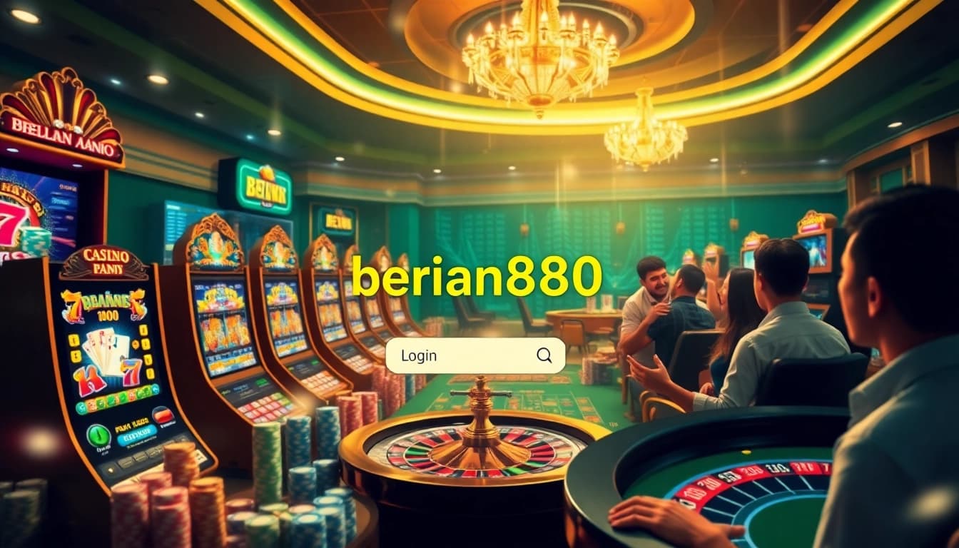 Players enjoying vibrant casino gaming experiences and accessing berlian888 login on digital devices.