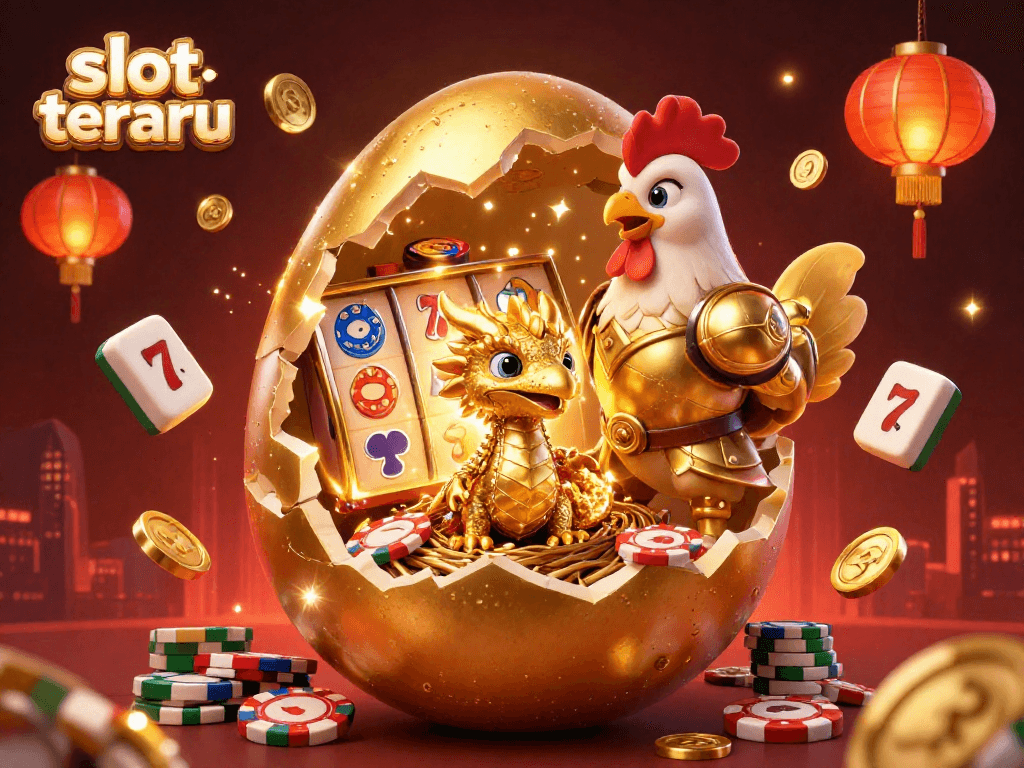 Experience thrilling wins at slot terbaru with a golden dragon nest surrounded by vibrant gambling elements.