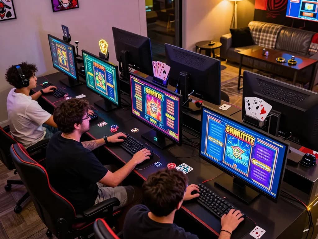 Pemain yang terlibat merasakan kegembiraan slot gacor gampang menang di perangkat mereka di ruang taruhan yang nyaman