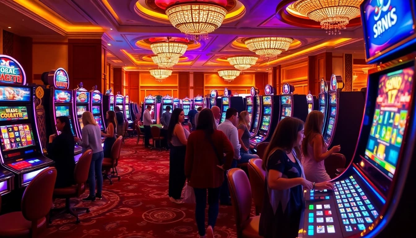 Engaging players enjoying slot gacor games in a vibrant casino atmosphere.