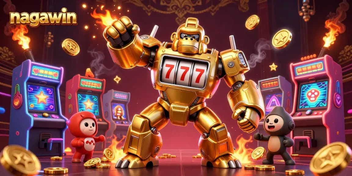 Engage in exhilarating gameplay at nagawin with a dynamic 3D casino illustration showcasing vibrant game elements.
