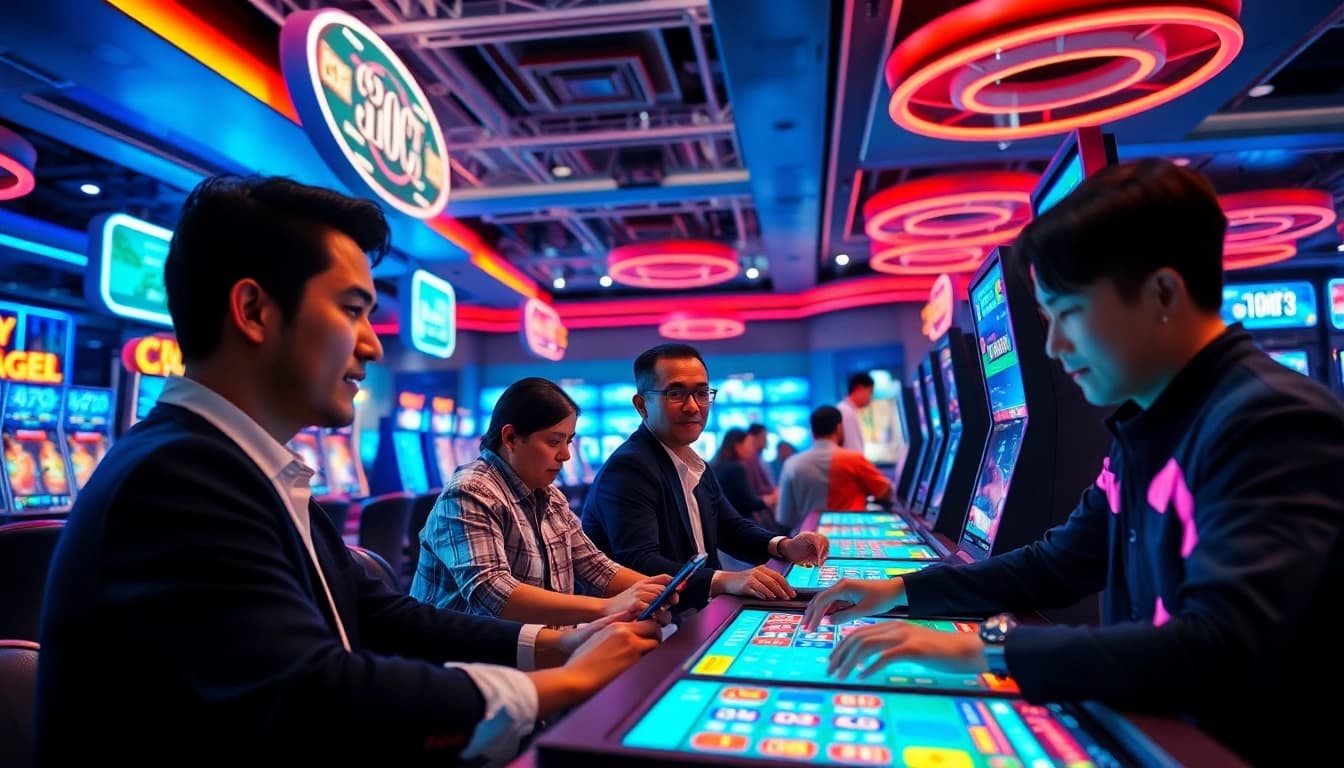 Menang dalam permainan rikitogel di https://thegizzlereview.com/ dengan suasana kasino yang ceria.