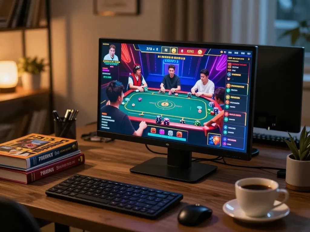 Engaged players strategizing at online casino tournament on 79king-vn platform.