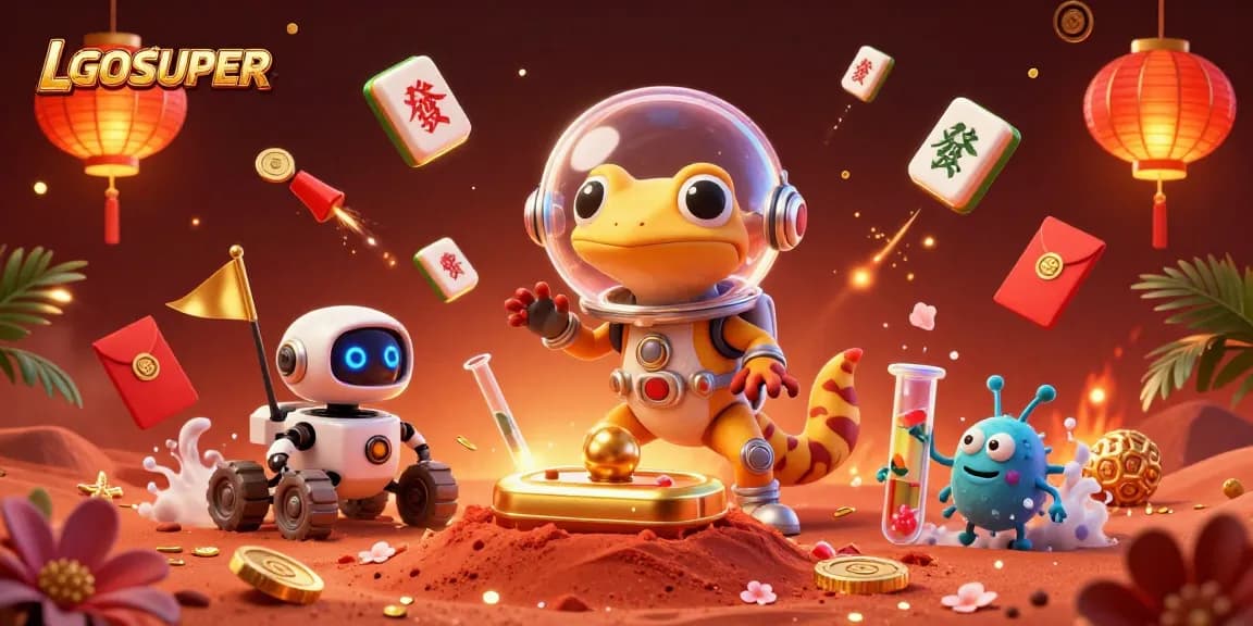 Engage with LGOSUPER in a vibrant cosmic casino adventure featuring unique 3D elements.