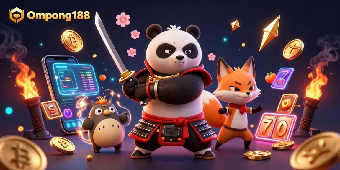 Ompong188: Menangkan jackpot dengan panda samurai dan ninja berketrampilan!