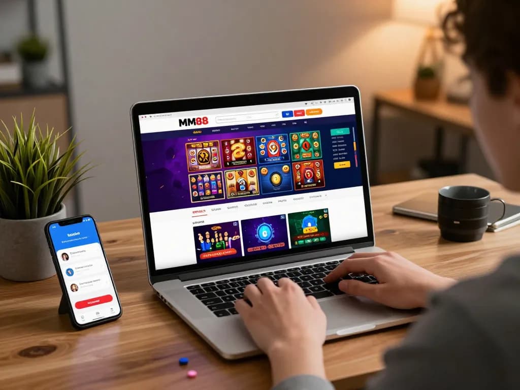 Engaging user experience with MM88 online gambling platform featuring slot games and sports betting.