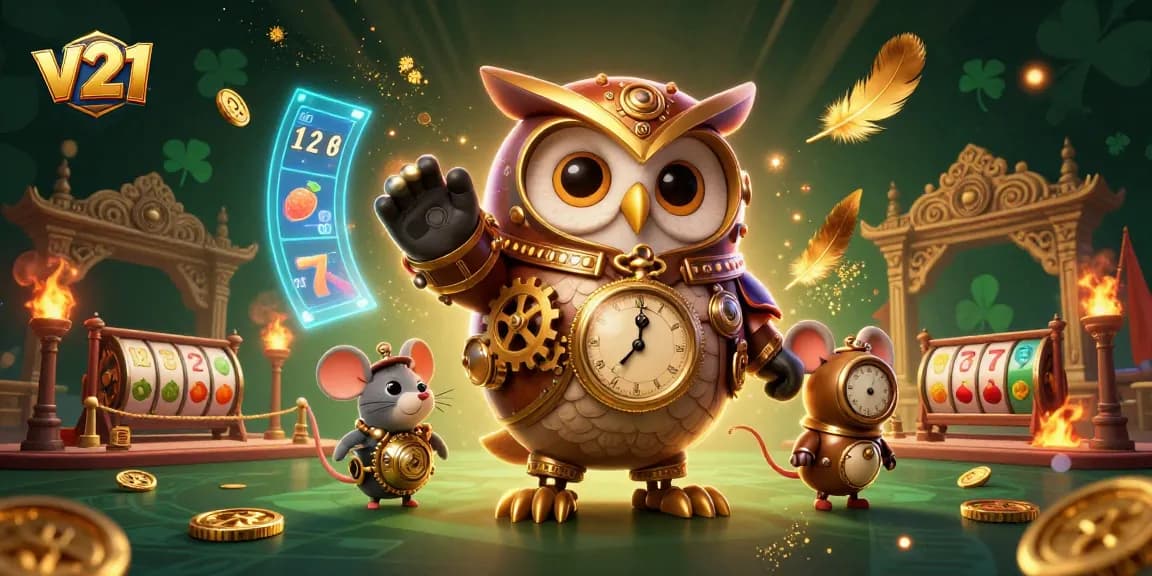 Menangkan permainan kasino dengan v21 menggunakan ilustrasi 3D kasino yang mendetail dan kaya warna.
