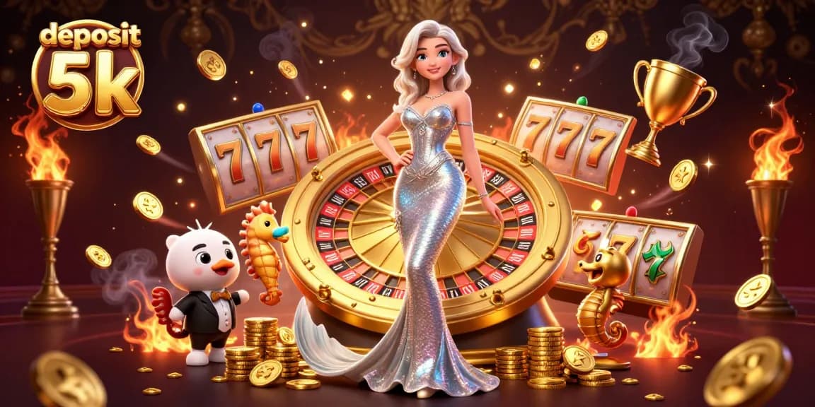 Experience thrilling wins with deposit 5k slots, golden roulette, and vibrant casino elements.