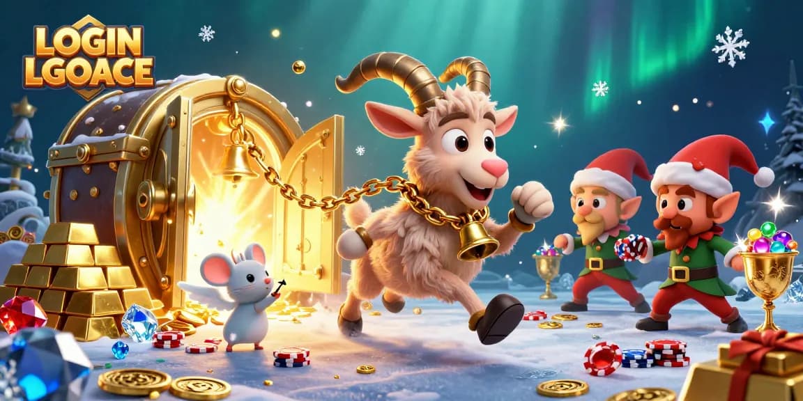 Engage with thrilling gameplay at LOGIN LGOACE featuring a festive, chaotic casino scene