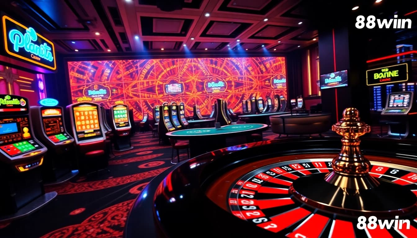 Engage with thrilling games at Trang chủ 78win, featuring vibrant casino tables and exciting slot machines.