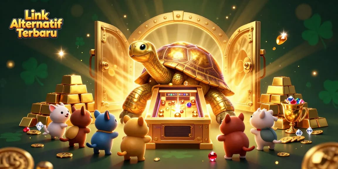 Experience Link Alternatif Terbaru with a thrilling tortoise pinball casino scene featuring riches.