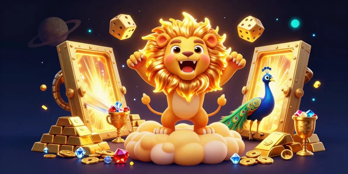Engage with kp88's thrilling online games amidst roaring lions and dazzling treasures.