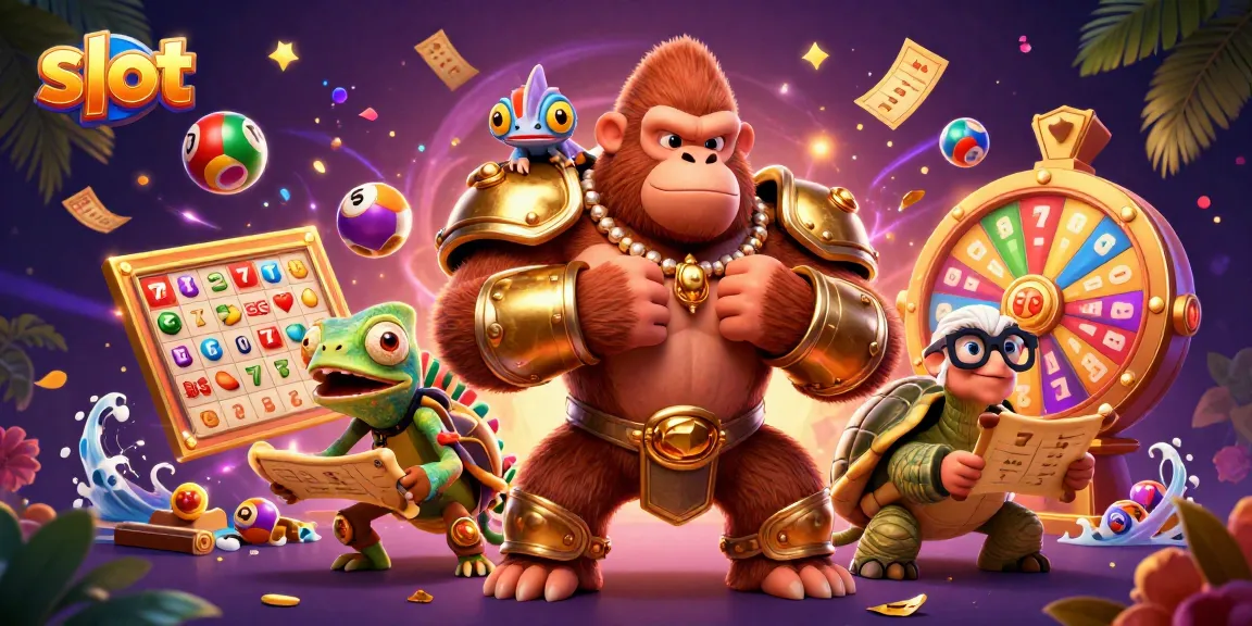 Slot yang menarik dengan raja gorila, kamuflase bunglon, dan kura-kura bijak dalam suasana kasino