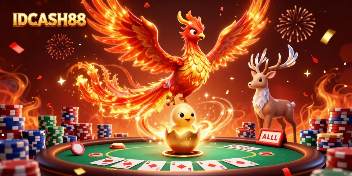 Experience thrilling wins at IDCASH88 while immersed in a vibrant poker scene with iconic characters.