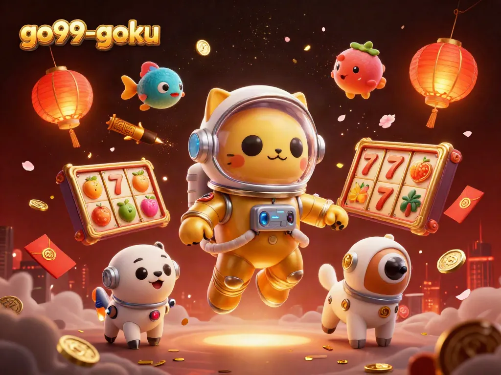 Experience thrilling gaming action at go99-goku with vibrant colors and dynamic elements.