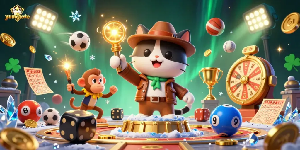 Engage with yumetoto while discovering exciting lottery artifacts and vibrant gaming elements