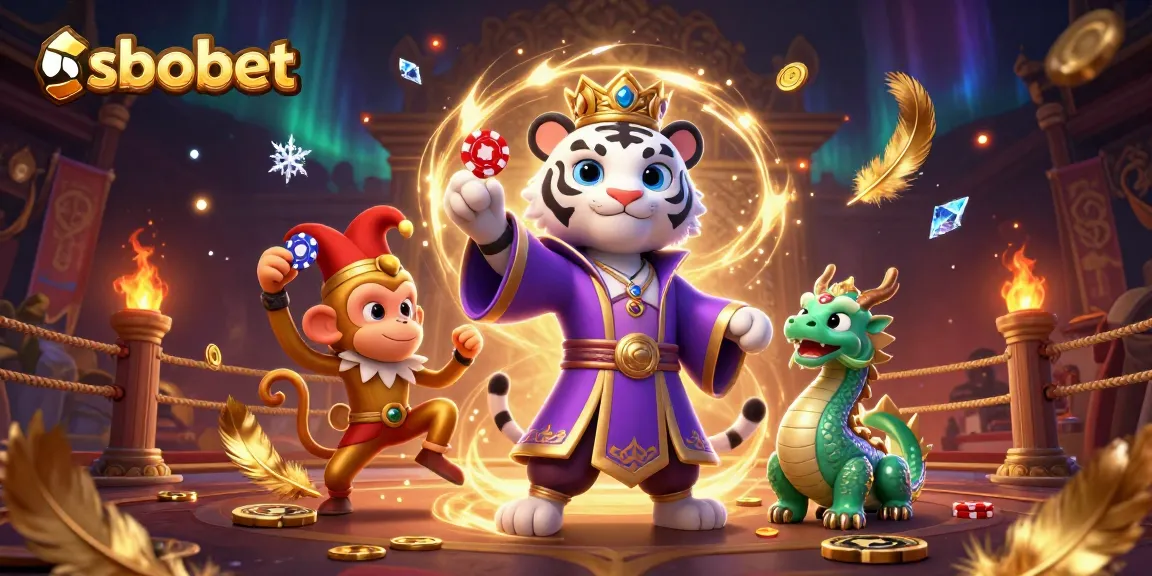 Taruhan sbobet semakin mengasyikkan dengan harimau megah dan koki poker dalam ilustrasi.