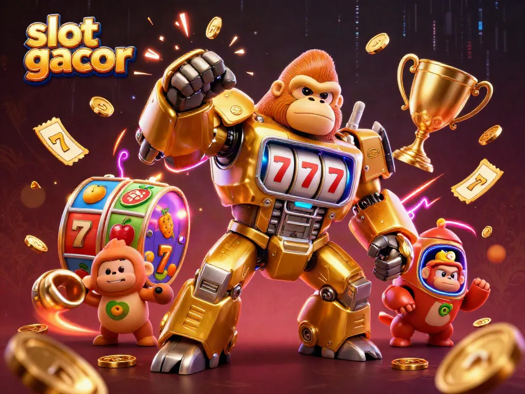 Engage in thrilling action with slot gacor as the golden gorilla mech bursts forth, bursting coins and excitement!
