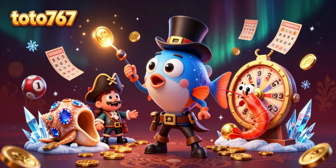Toto767 menarik perhatian pemain dengan ilustrasi ikan pemancing cahaya, udang bajak laut, dan siput harta berkilau.