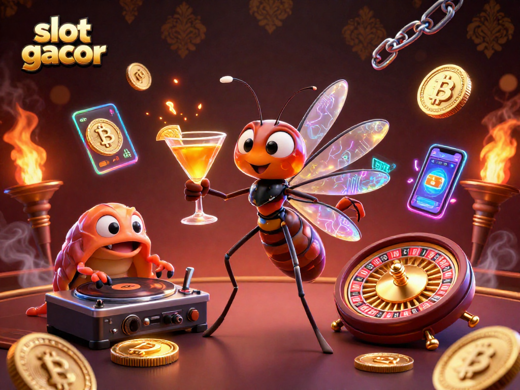 Raih kemenangan besar dengan slot gacor melalui ilustrasi menarik tentang kasino dan cryptocurrency.