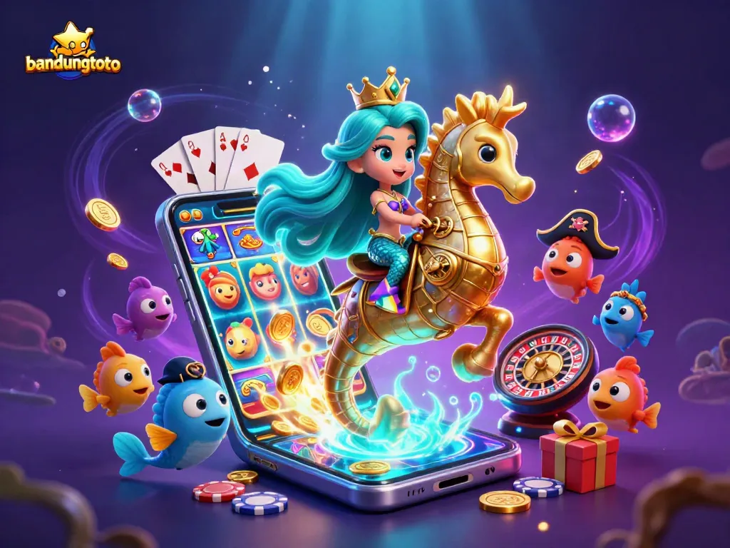 Experience thrilling gaming action with bandungtoto's vibrant casino adventure featuring mermaids and colorful elements.