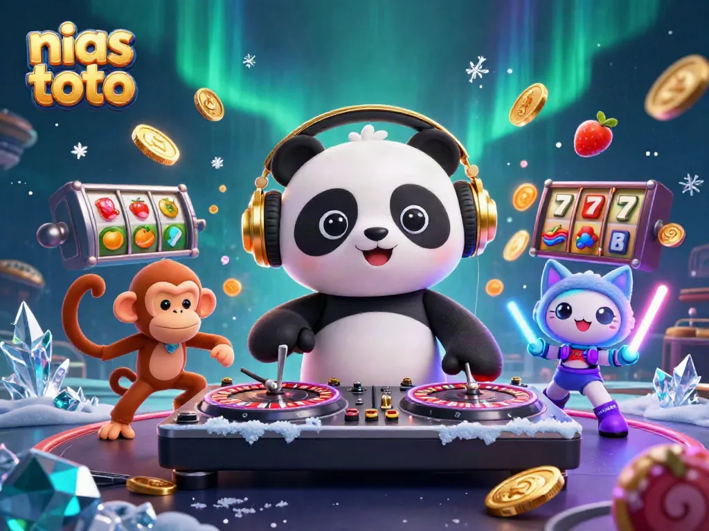 Permainan slot di nias toto menghasilkan jackpot dengan panda DJ dan teman-temannya.