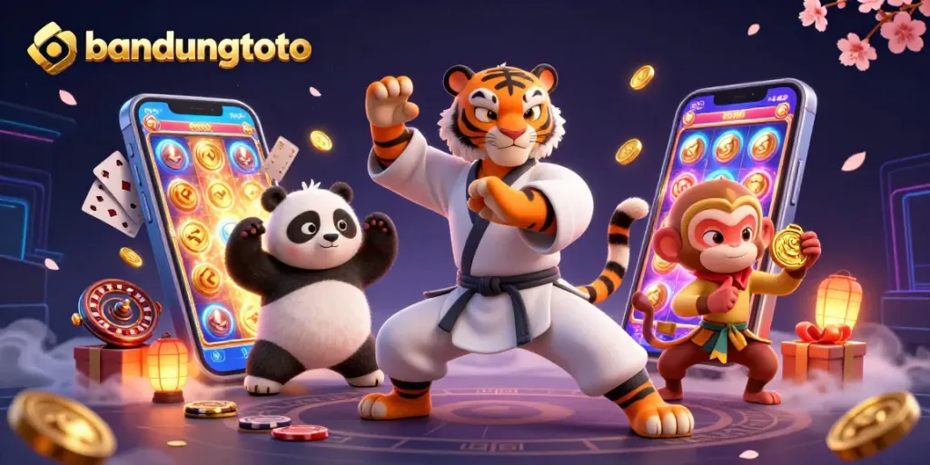 Experience exciting gameplay with bandungtoto, featuring vibrant casino characters and dynamic gaming elements.