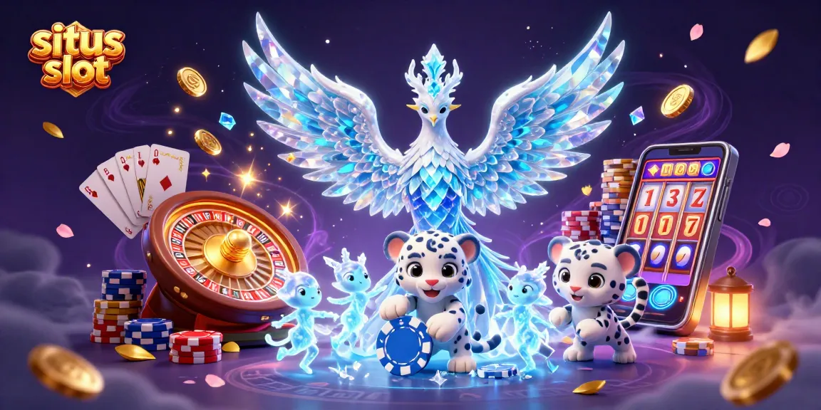 Menangkan permainan situs slot dengan phoenix es yang bercahaya dan simbol keberuntungan.