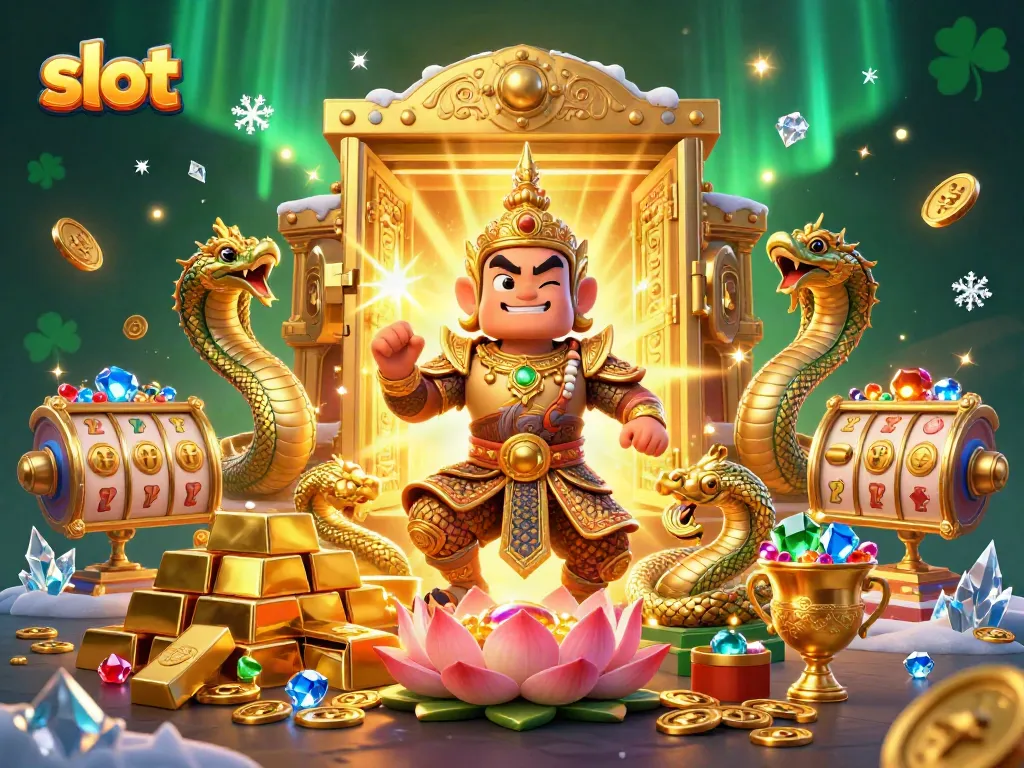 Slot menghidupkan suasana kasino dengan simbol beruntung dan harta karun berkilau.