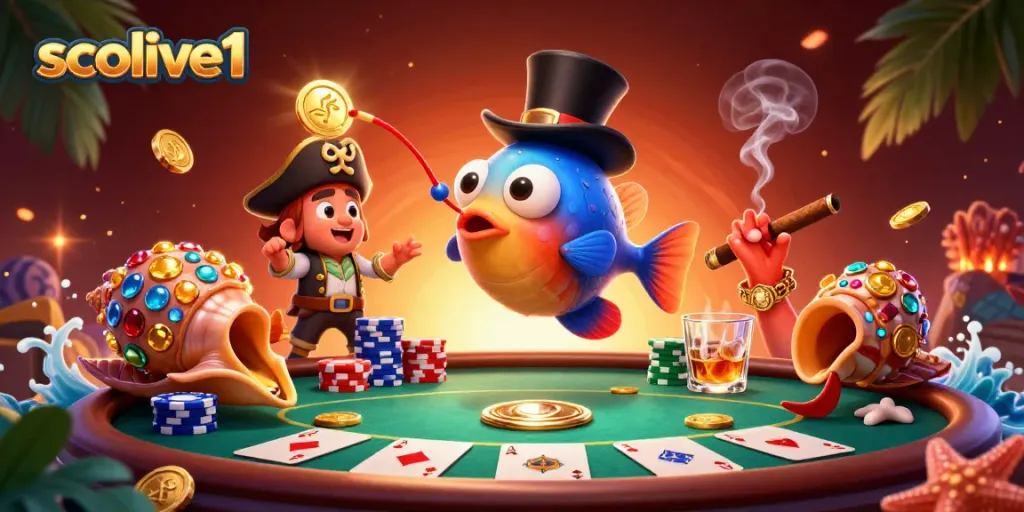 Experience socolive1's lively gaming atmosphere with engaging characters and rich casino elements.
