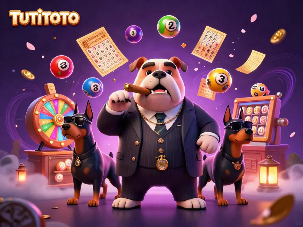 Experience the thrill of TUTITOTO with an energetic gaming scene featuring colorful lottery elements.