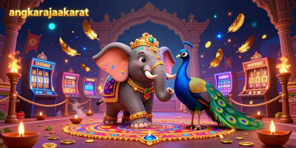 Engage in thrilling moments at angkarajaakurat, featuring a vibrant Diwali-themed casino scene.