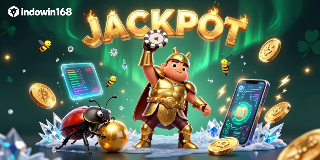 Experience winning strategies with indowin168 as vibrant characters celebrate a jackpot.