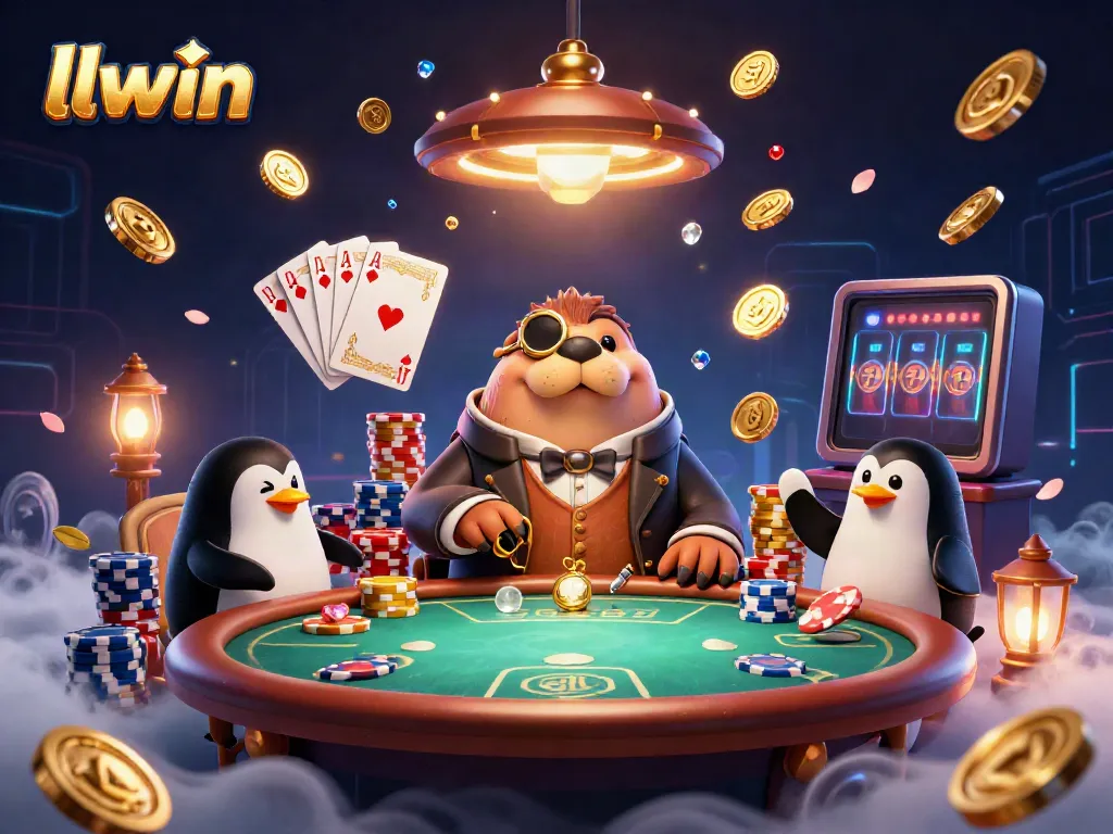 Engage in thrilling wins with llwin's underwater casino scene featuring vibrant characters.