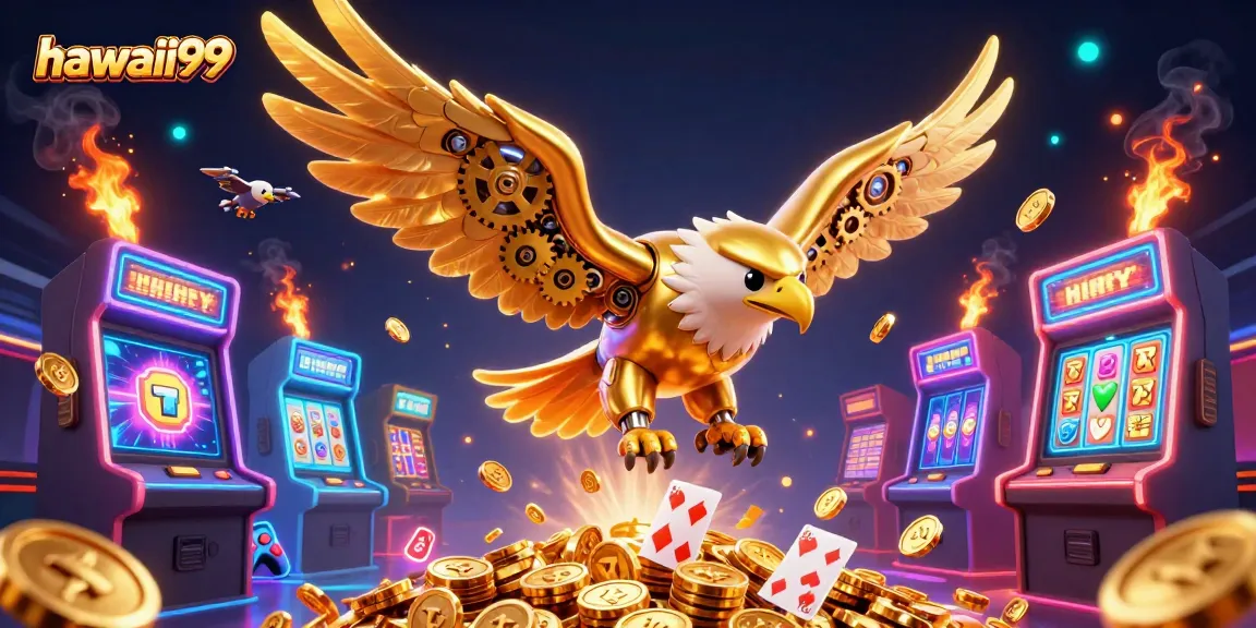 Engage with hawaii99 slots in a dynamic, colorful casino scene filled with excitement.