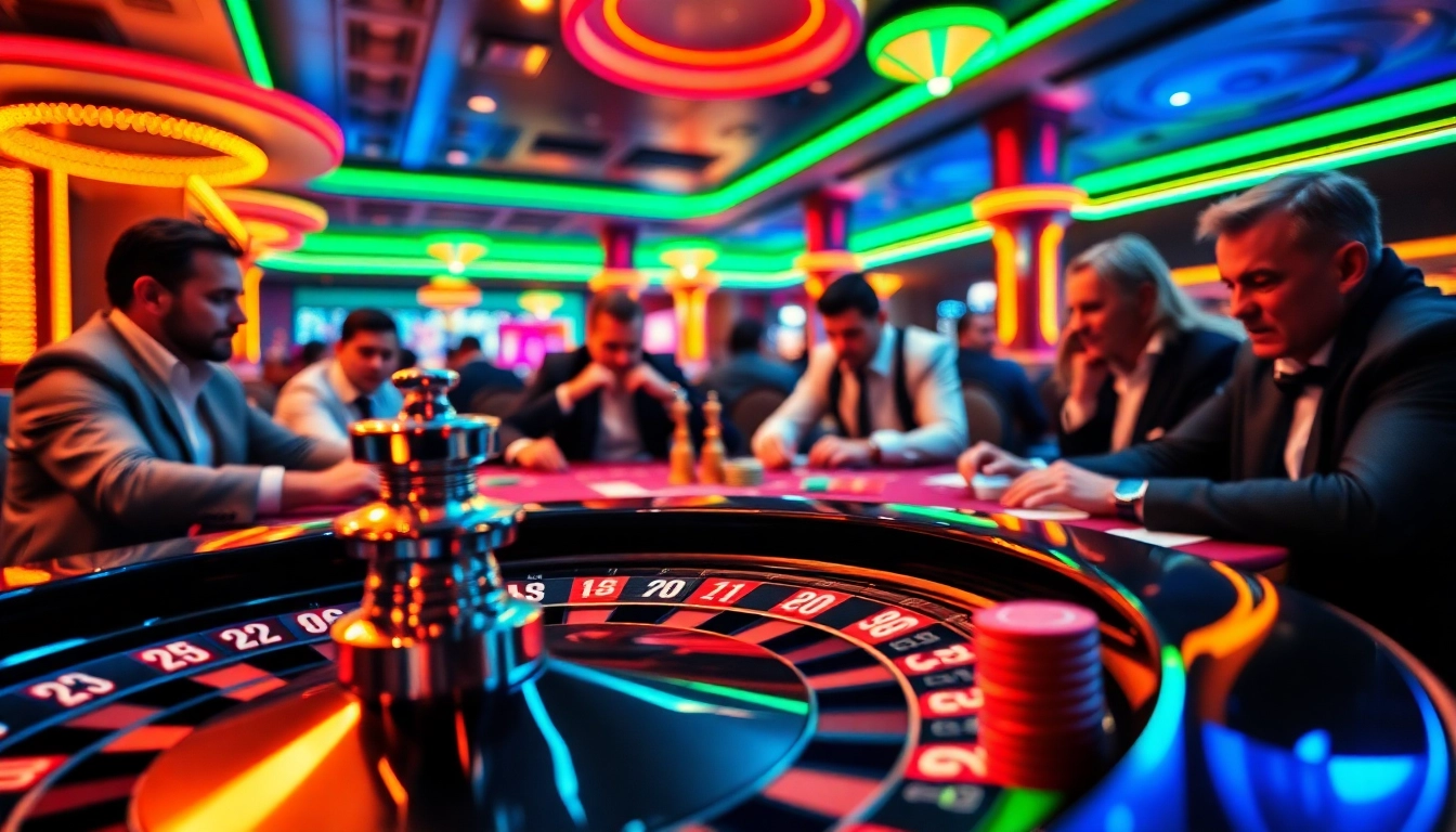 Menghadapi taruhan dengan yumetoto di meja kasino, dengan chip poker berkilau dan keceriaan pemain.