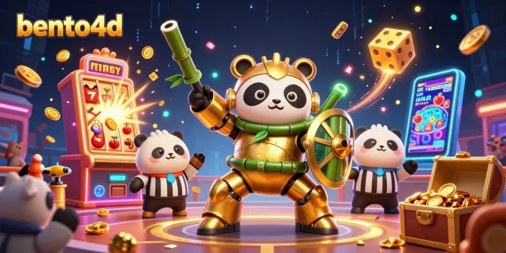 Bento4d players engaging with vibrant slots and massive wins in a dynamic casino scene.