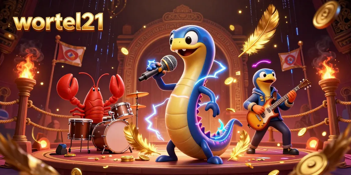 Berpartisipasi di wortel21 dengan karakter kartun elektrik, drummer lobster dan gitaris kuda laut di panggung kasino bawah laut.