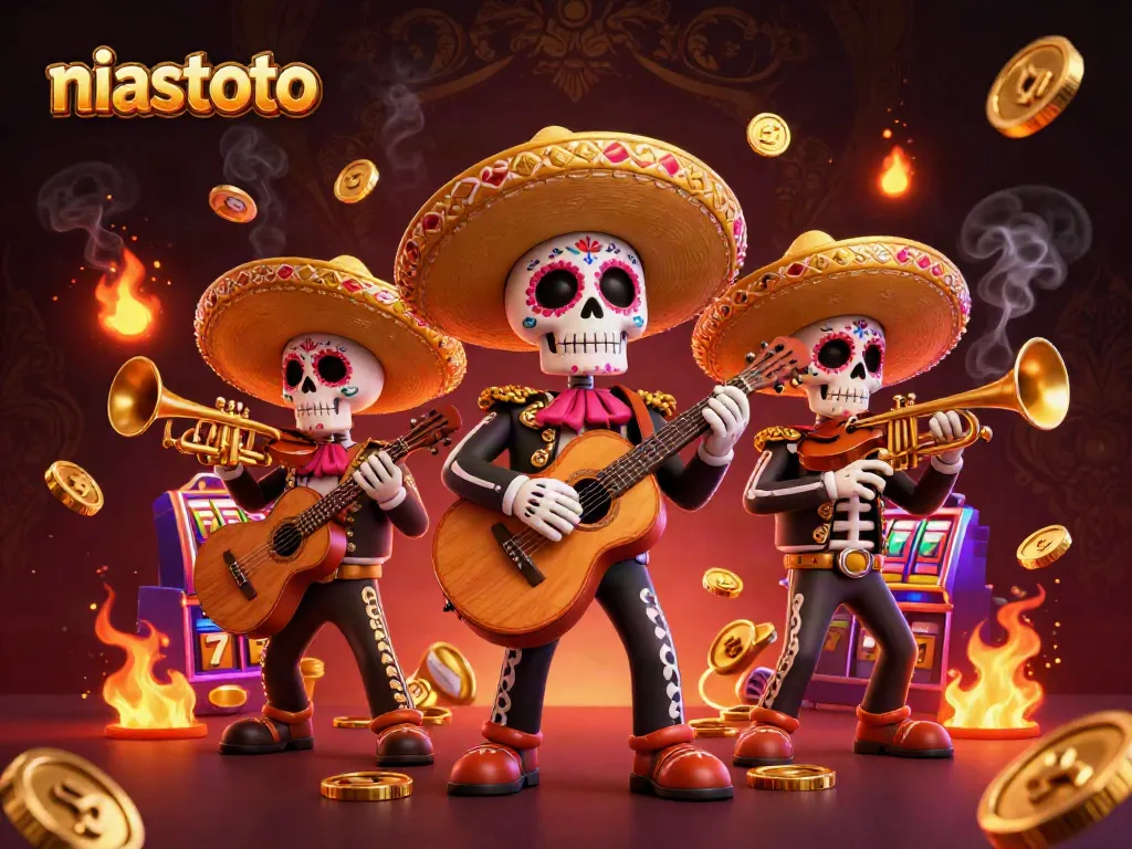 Engage with niastoto's vibrant casino atmosphere featuring colorful characters and gaming elements.