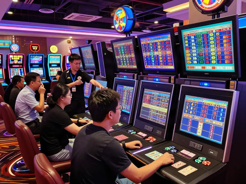 Pengalaman seru di kasino dengan tampilan Data Macau 4D di layar besar.