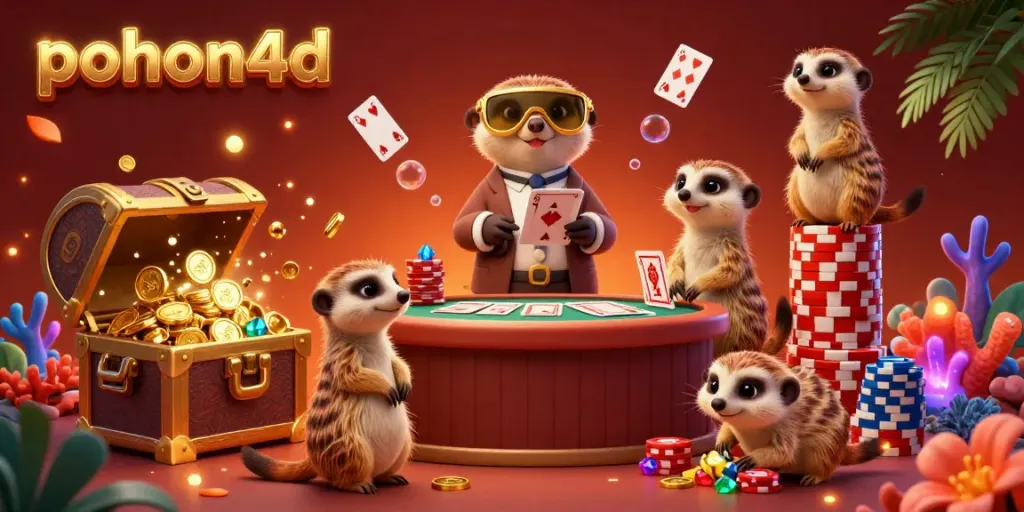 Win big with pohon4d's playful meerkats managing their vibrant casino.