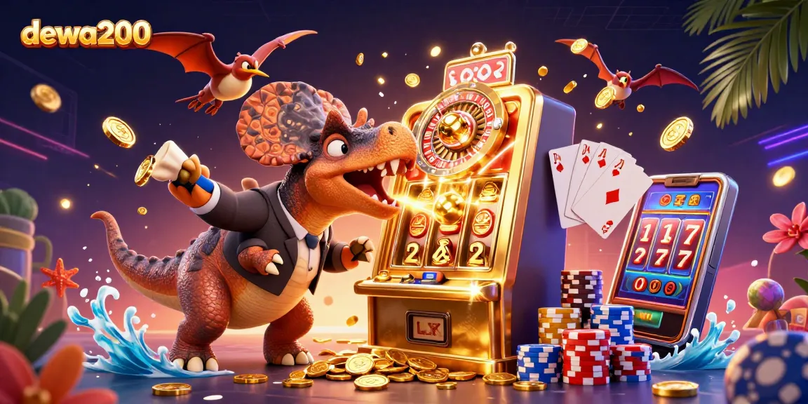 dewa200 memenangkan jackpot dengan slot mesin raksasa di kasino yang meriah.