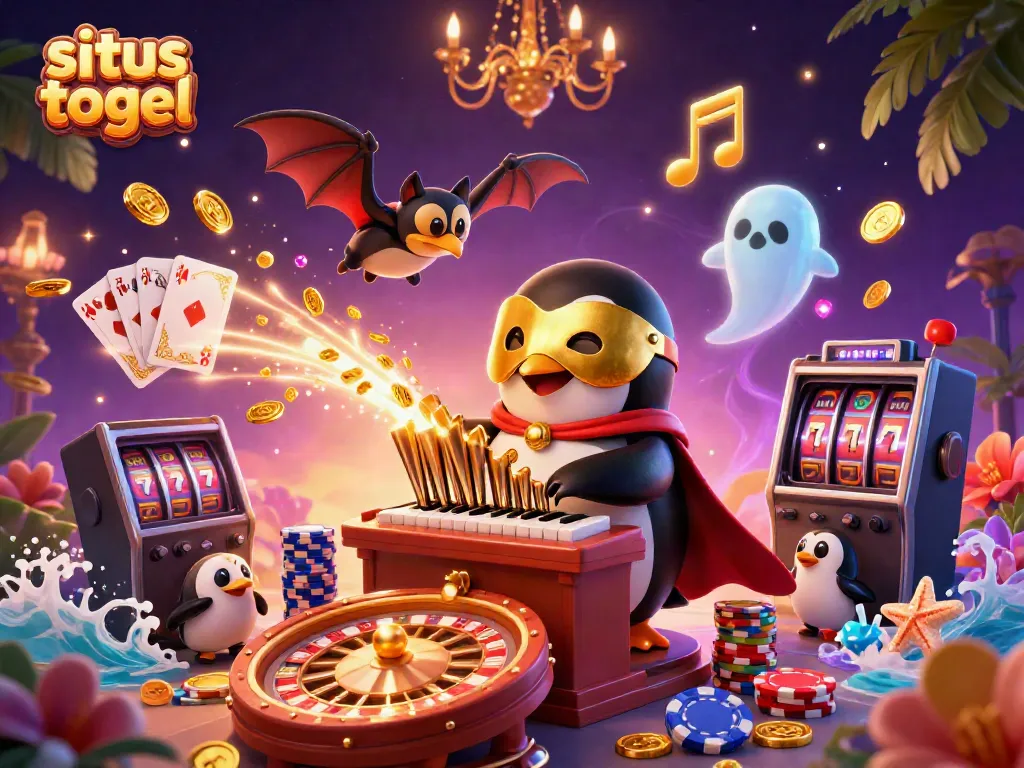 Experience togel excitement with the playful phantom opera penguin and vibrant casino treasures.