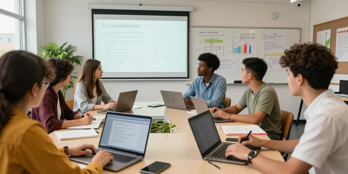 Students discussing slot gacor strategies in a vibrant classroom setting