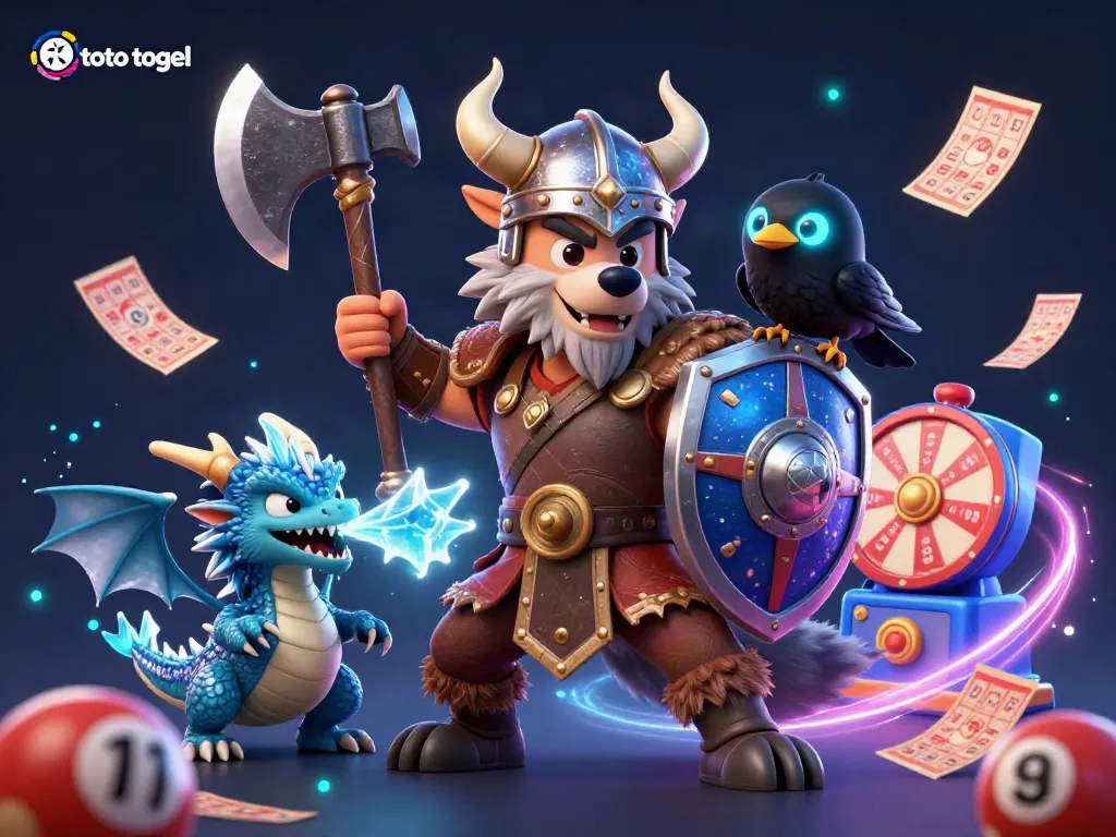 Engage in exciting toto togel action with lottery elements showcased in this dynamic 3D illustration.