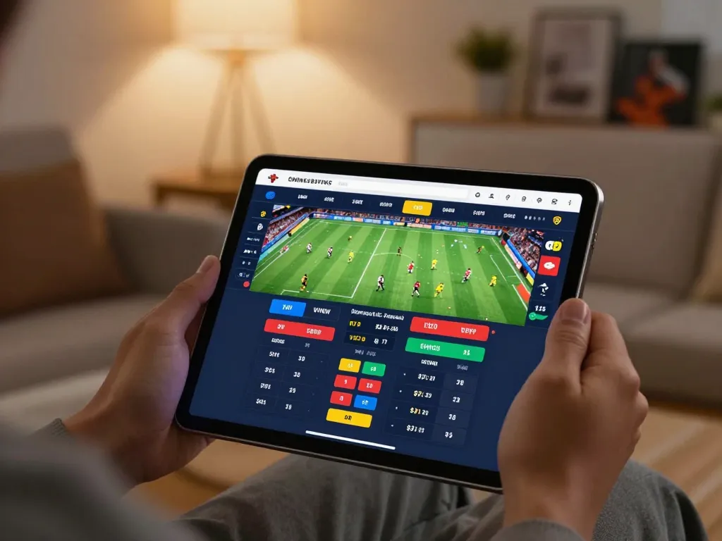 Engaging with paris888 platform for live sports betting, user placing bets during a football match.